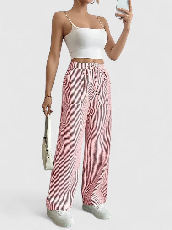 Dominique | Pantalon ample et confortable avec des détails élégants