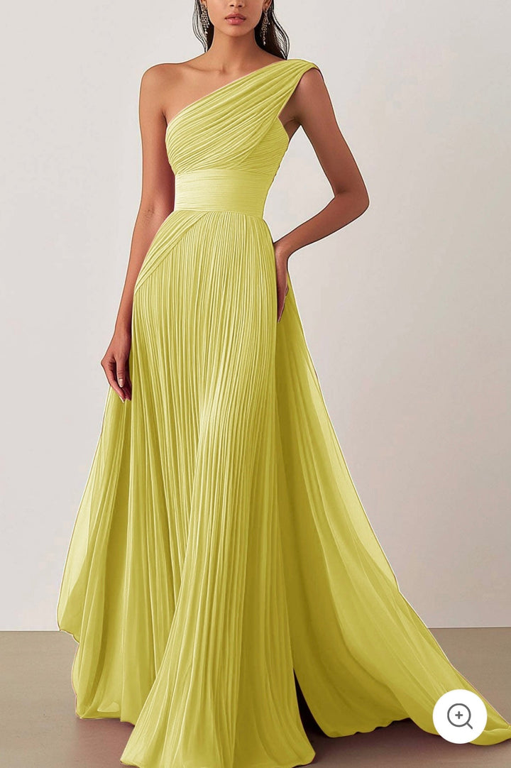 Ariella | Robe de soirée plissée à une épaule