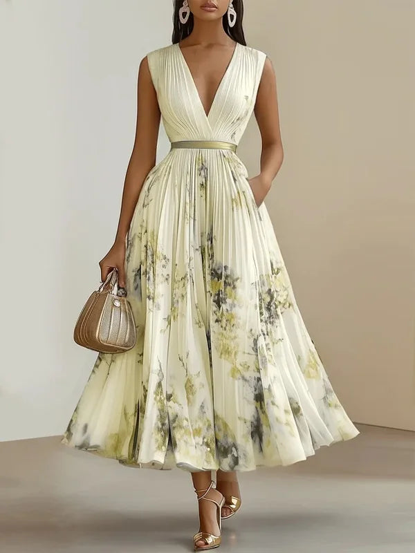 Isabella™ | Robe longue élégante à imprimé aquarelle