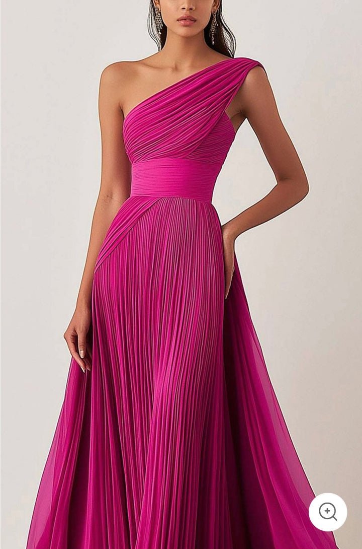 Ariella | Robe de soirée plissée à une épaule