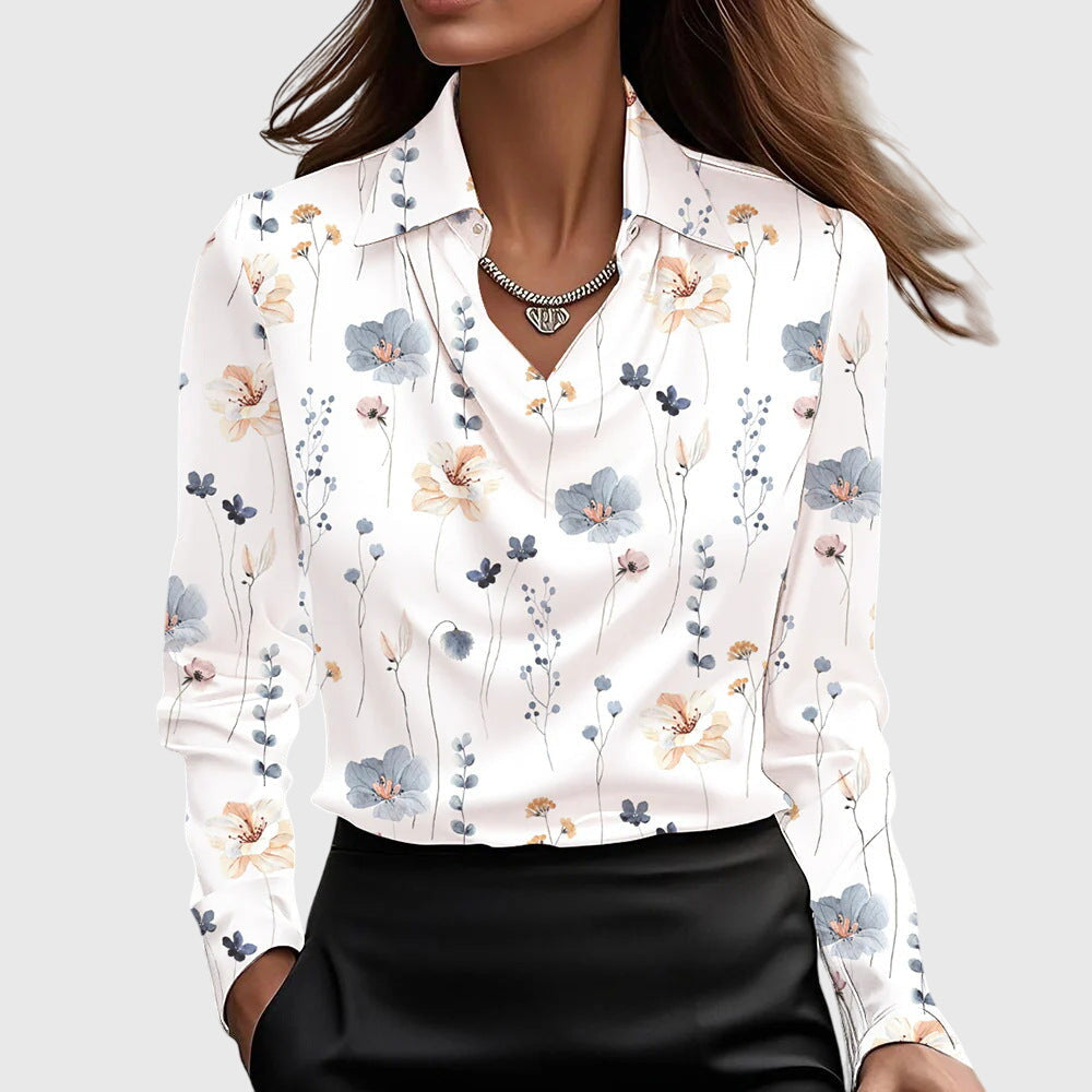 Brooklyn – Blouse élégante en tissu satiné effet soie