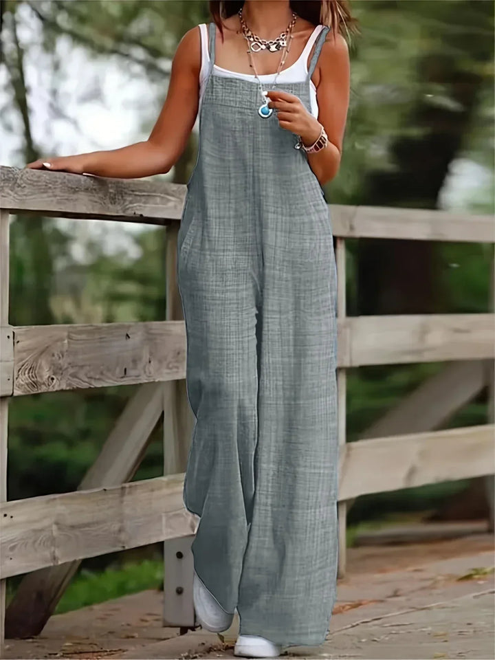 Annia™ | Salopette Décontractée à Jambes Larges avec Poches