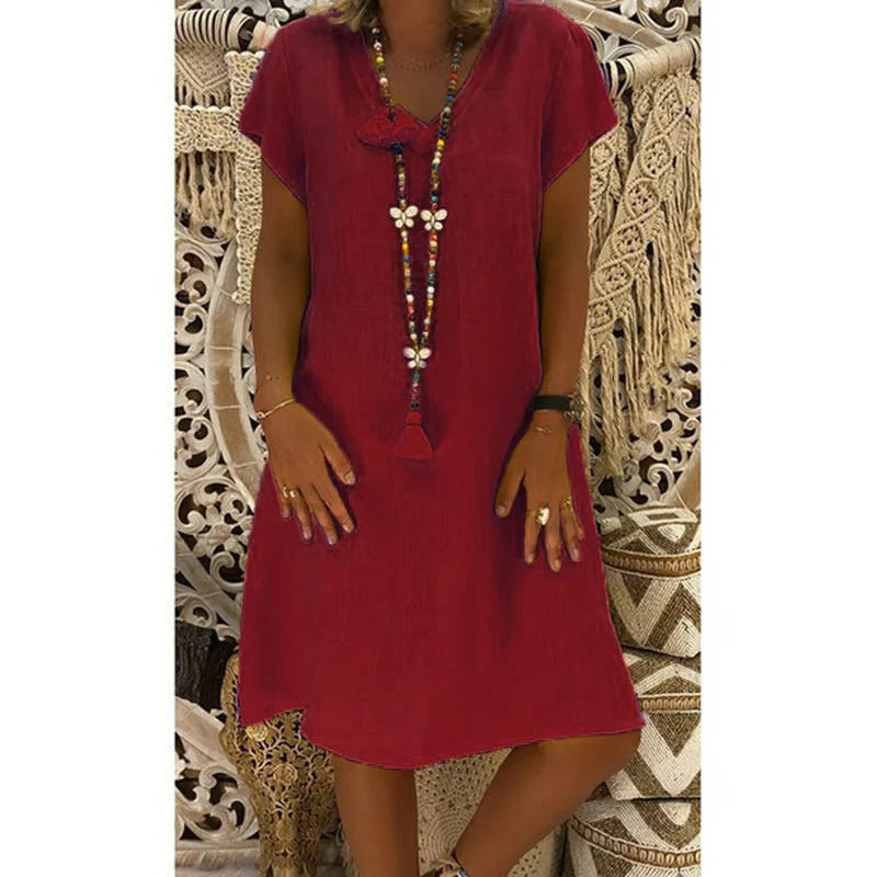 Lila – Robe Décontractée à Col en V