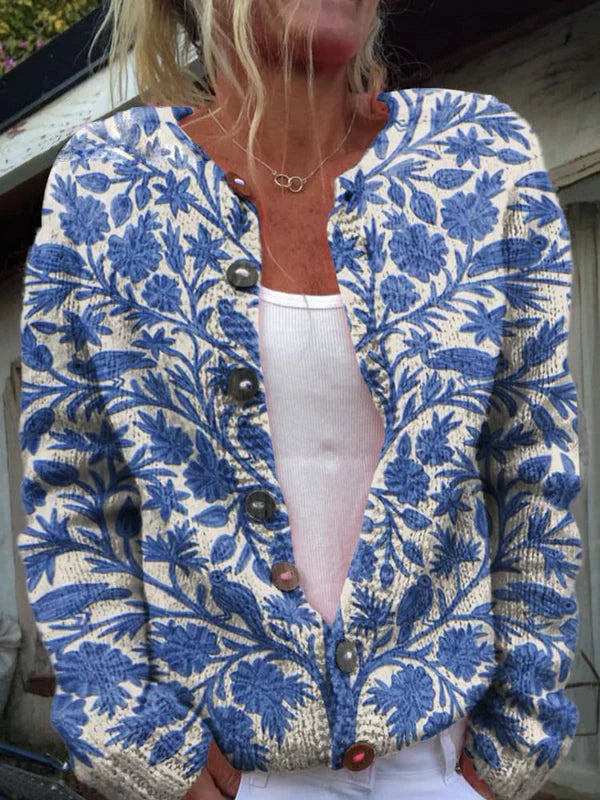 Cardigan à motif floral