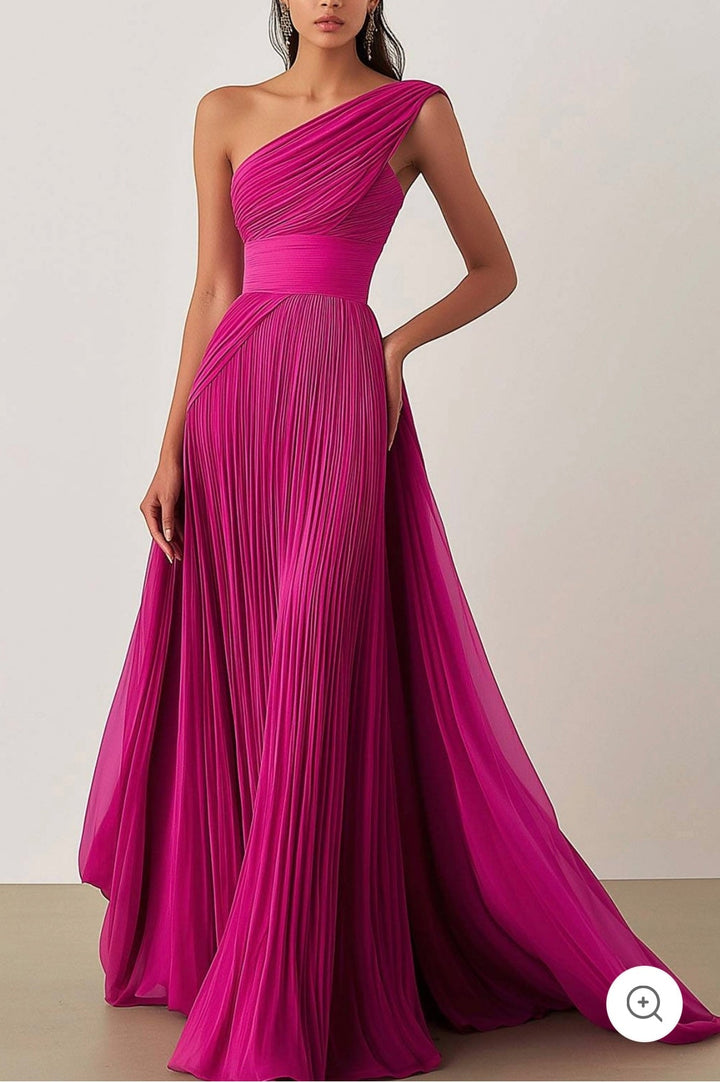 Ariella | Robe de soirée plissée à une épaule