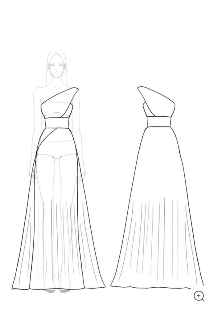 Ariella | Robe de soirée plissée à une épaule