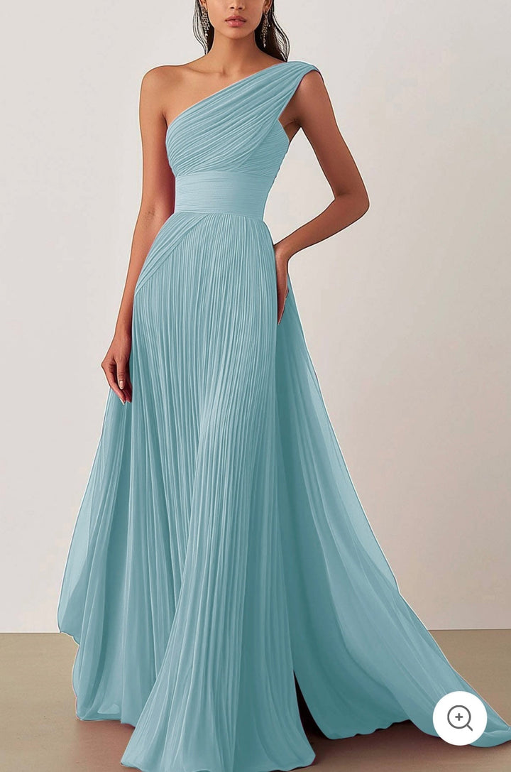 Ariella | Robe de soirée plissée à une épaule