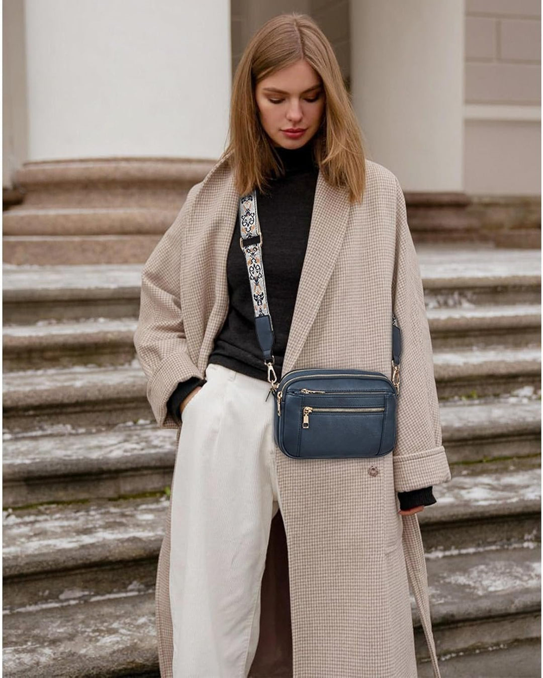 Camille | Sac à Bandoulière en Cuir Élégant pour Femme avec Compartiments Pratiques