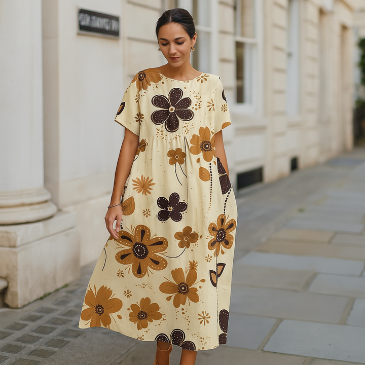 Lilou | Robe longue légère à imprimé fleuri