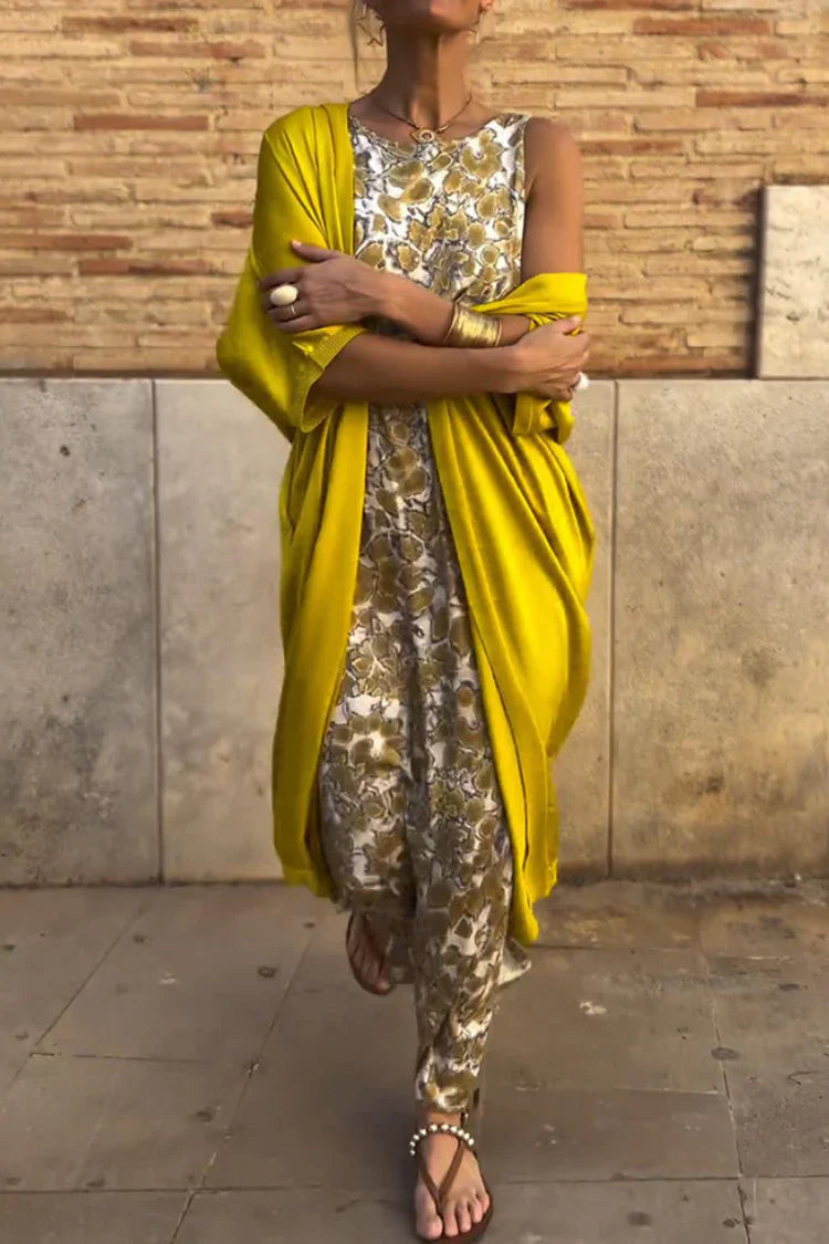 Caoimhe - Robe longue élégante avec cardigan assorti