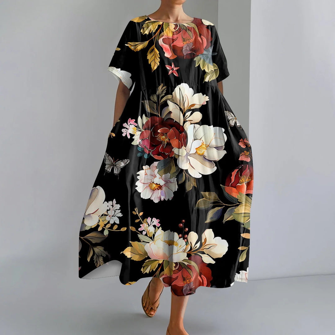 Lilou | Robe longue légère à imprimé fleuri