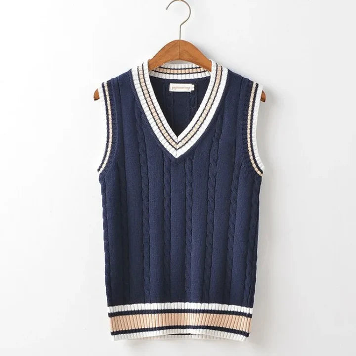 Gilet En Tricot À Col En V
