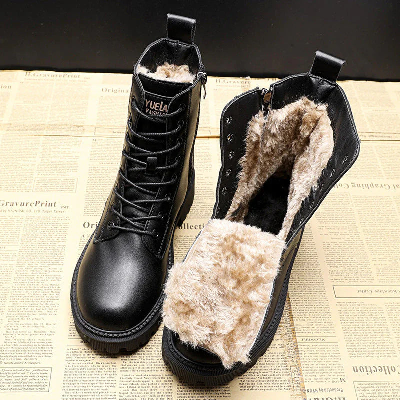 Lena™ | Bottes d'hiver en Cuir Chaud