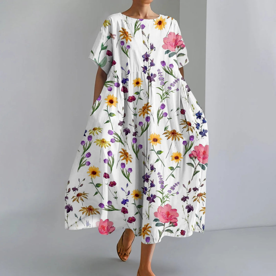 Lilou | Robe longue légère à imprimé fleuri