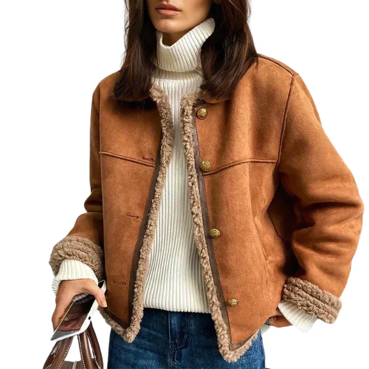 Veste Charlene en shearling avec boutons