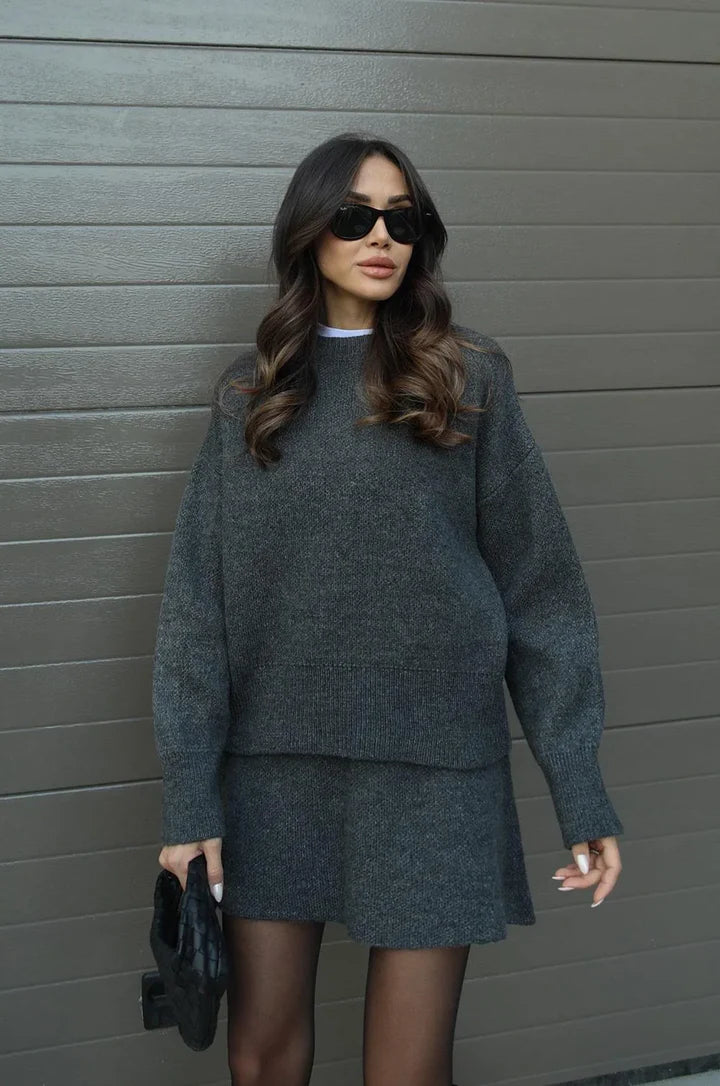 Helena - Ensemble jupe en tricot (haut + jupe)