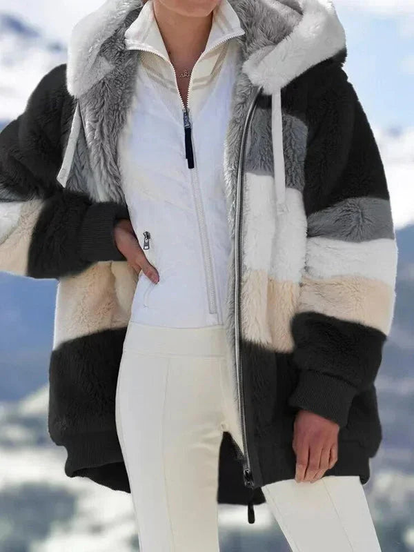 Alaska - Manteau d'hiver rayé pour femme