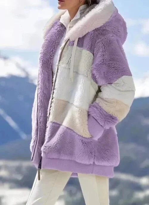 Alaska - Manteau d'hiver rayé pour femme
