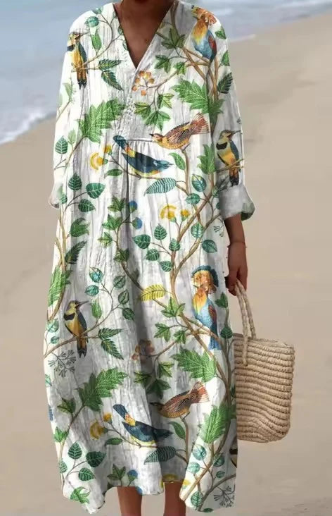 Emily – Robe Longue Fleurie Décontractée