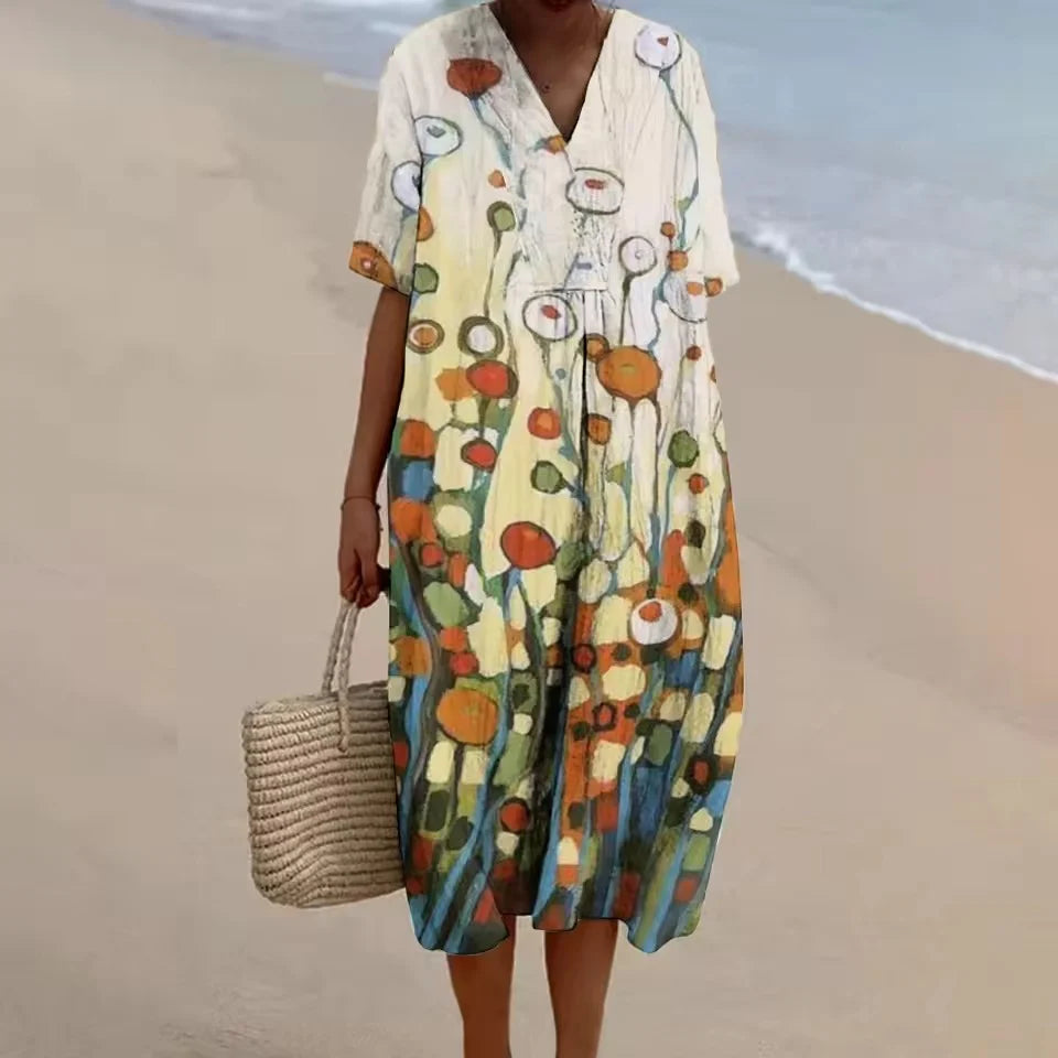 Emma – Robe A-ligne décontractée en lin