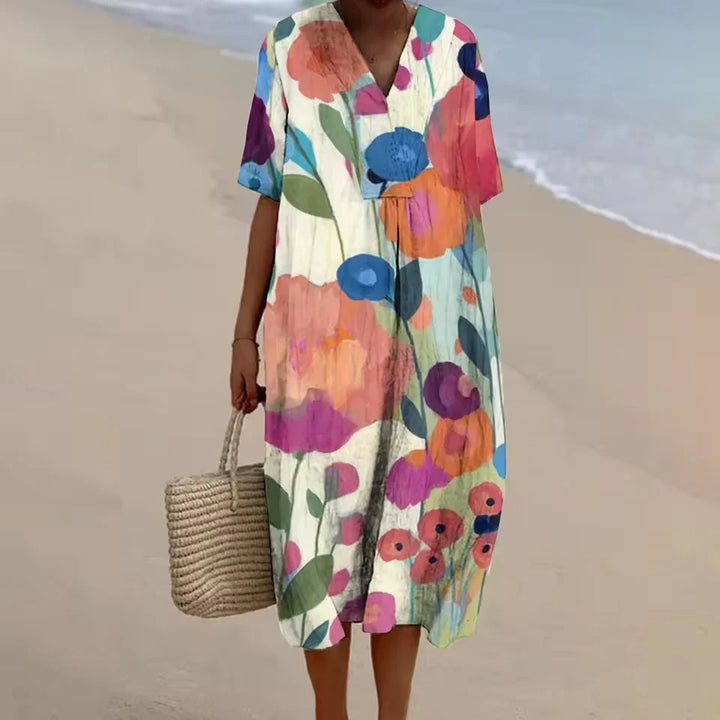 Emma – Robe A-ligne décontractée en lin