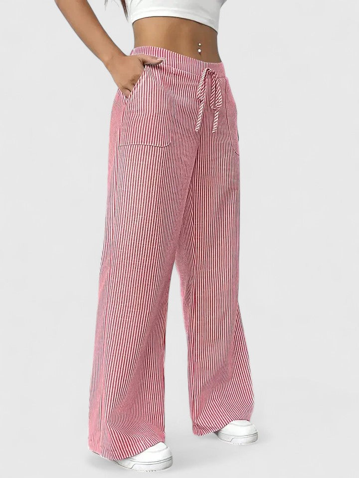 Dominique | Pantalon ample et confortable avec des détails élégants