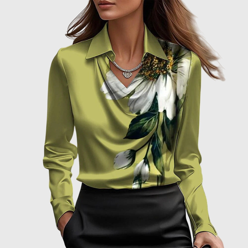 Brooklyn – Blouse élégante en tissu satiné effet soie