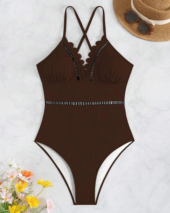 Maillot de Bain Monopiece Uni Sexy Creux