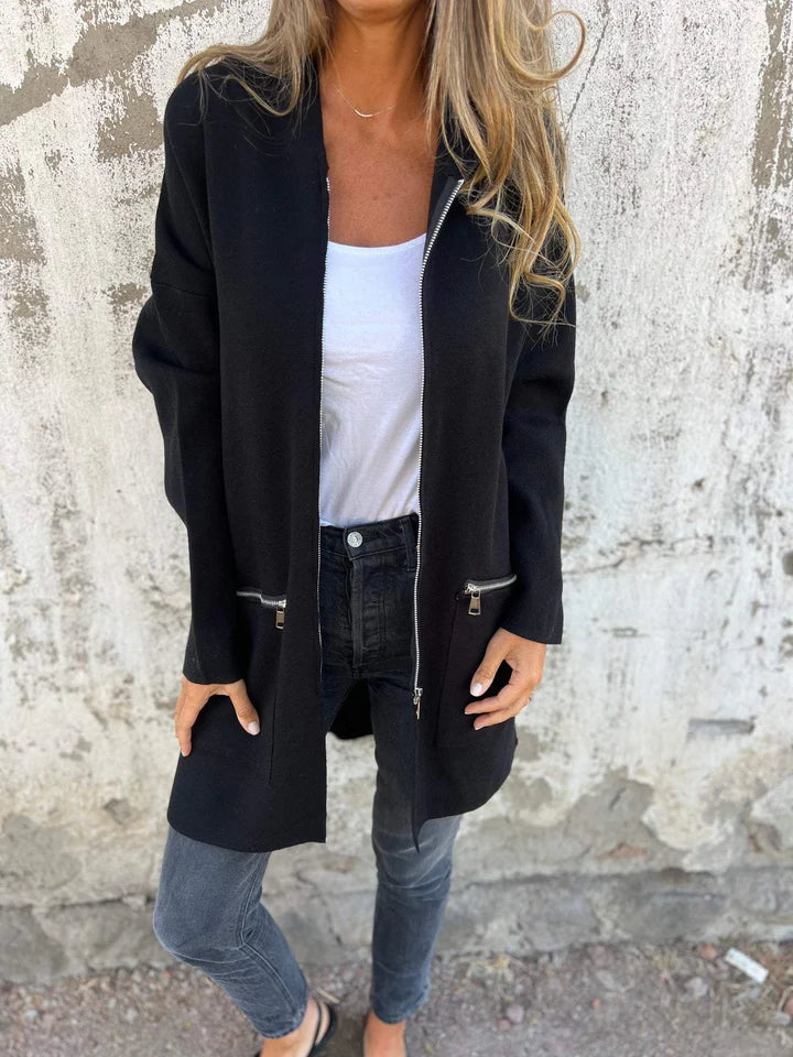 Sofia | Cardigan zippé à manches longues
